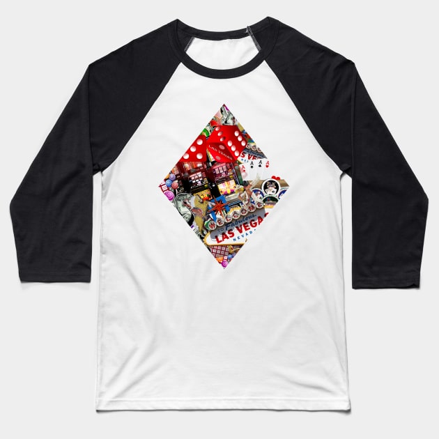 Diamond Playing Card Shape Baseball T-Shirt by Gravityx9